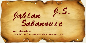 Jablan Šabanović vizit kartica